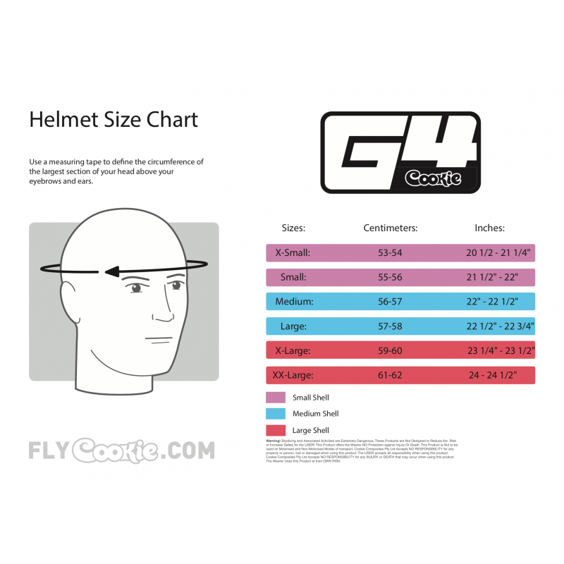 Cookie G3 Size Chart